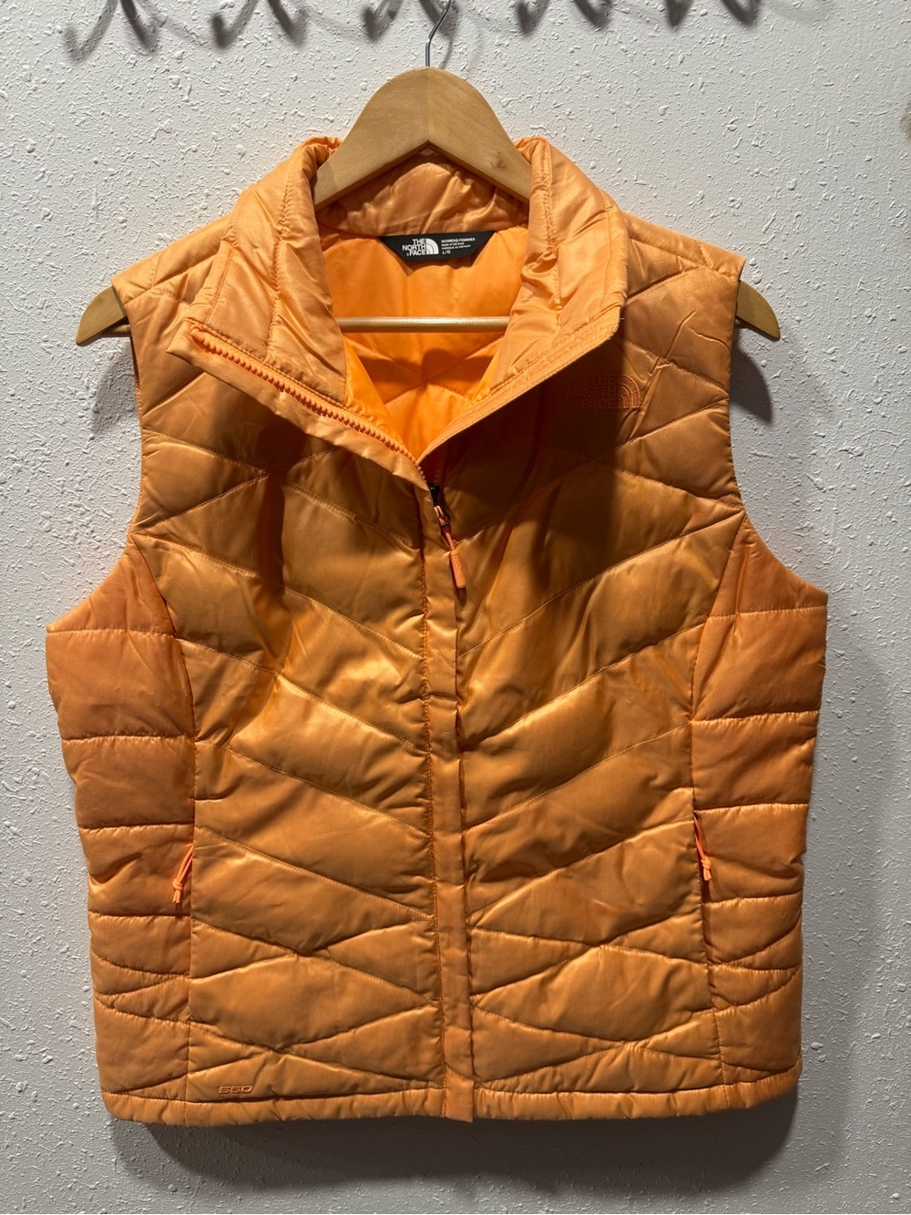 The North Face Women's Orange Quilted Packable Vest